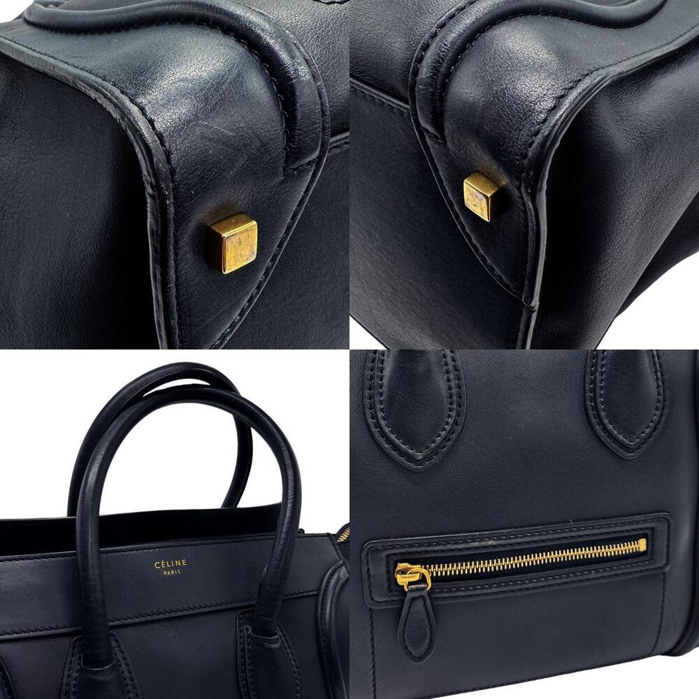 Celine Luggage Handbag Navy Shopper Leather Blue - Picture 4 of 4